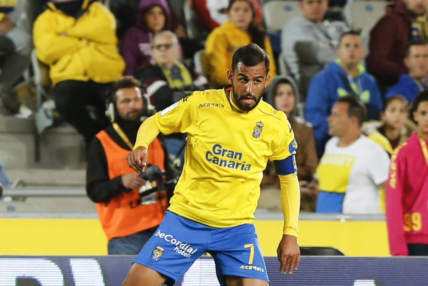 Nauzet Alemán, luciendo el brazalete de capitán de la UD Las Palmas - Foto: La Provincia.