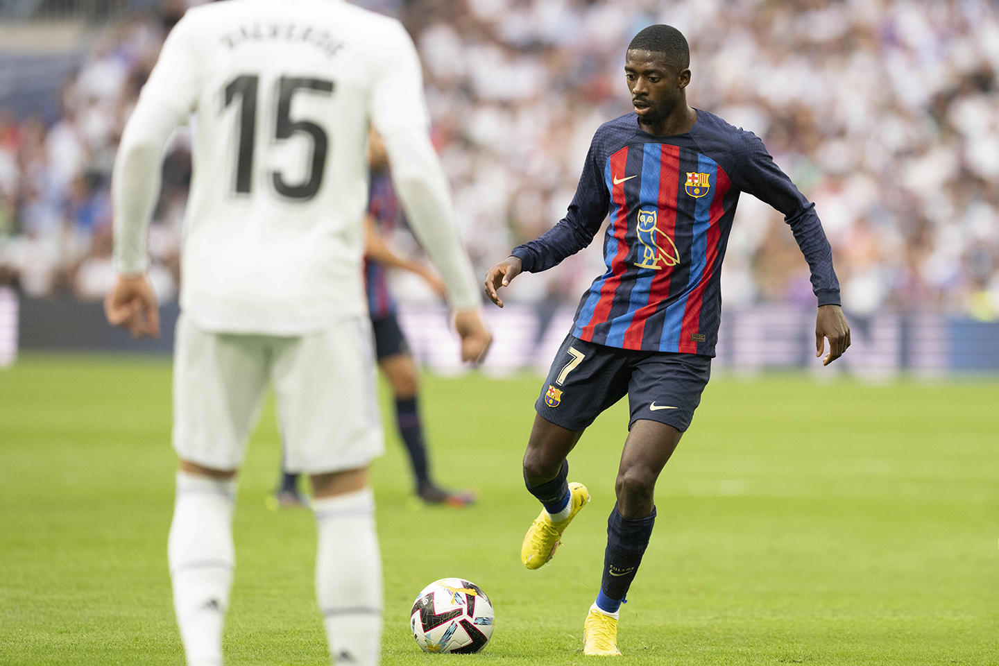 Ousmane Dembélé, en una jugada en ElClásico de esta temporada - Foto: LaLiga.